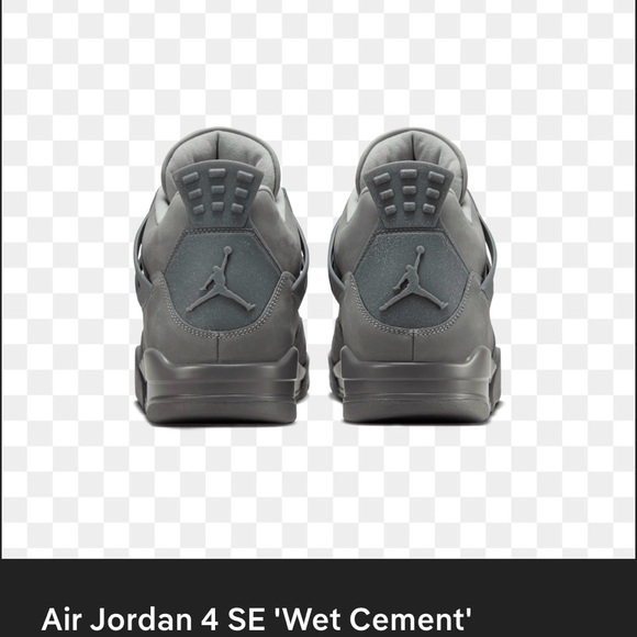 Nike Jordan 4 Grey Retro SE Wet Cement Sneakers FQ7928-001 - Picture 3 of 16